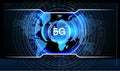 Abstract futuristic background of blue glowing technology sci fi frame hud ui 5G technology
